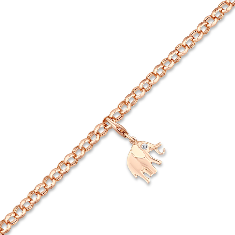0,02 Karat Fil Charm Pırlanta Bileklik