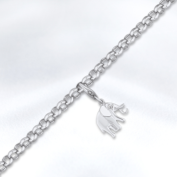 0,02 Karat Fil Charm Pırlanta Bileklik