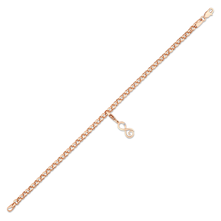 0,02 Karat Sonsuzluk Charm Pırlanta Bileklik