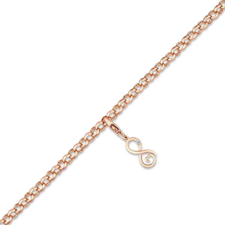 0,02 Karat Sonsuzluk Charm Pırlanta Bileklik