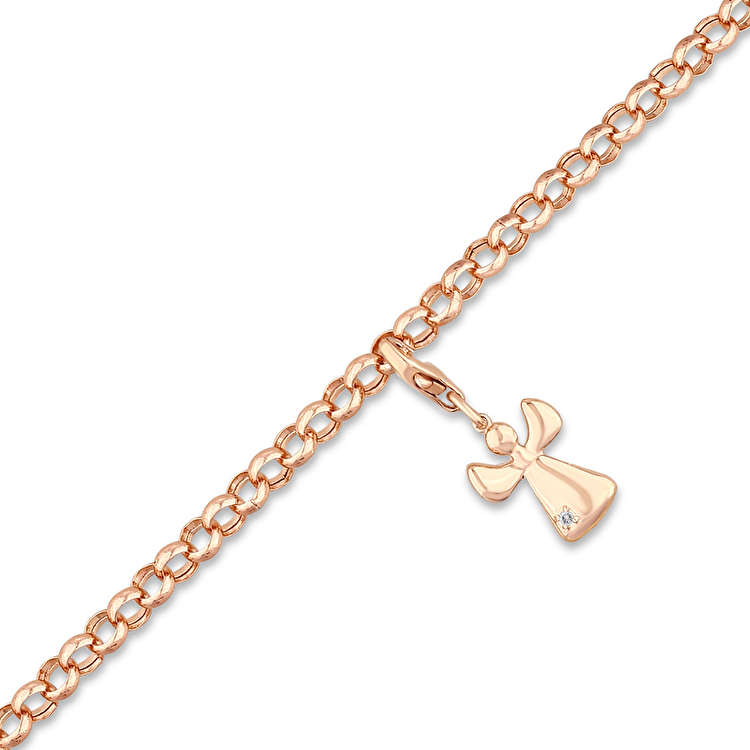 0,01 Karat Melek Charm Pırlanta Bileklik