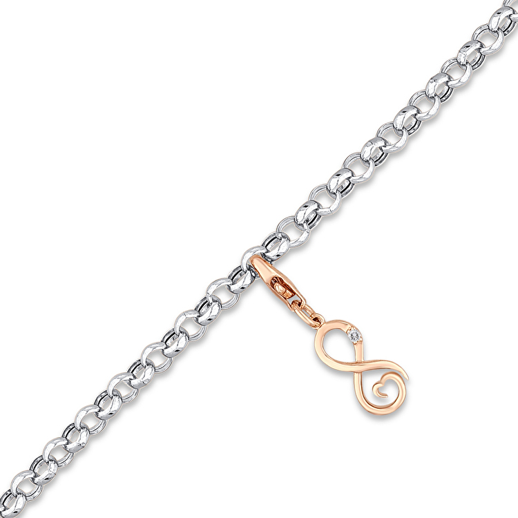 0,02 Karat Sonsuzluk Charm Pırlanta Bileklik