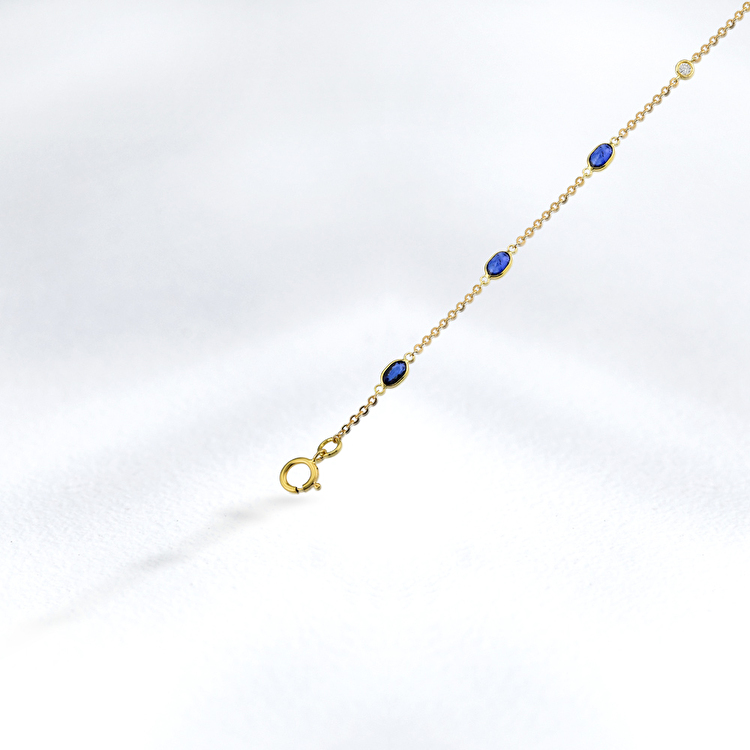 1,87 Karat Pırlantalı Safir Bileklik