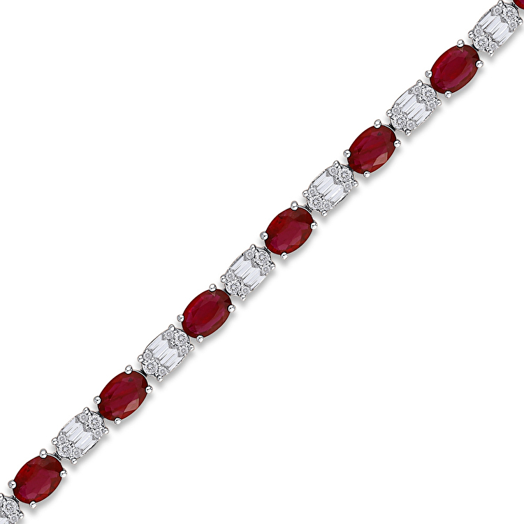 7,91 Karat Pırlantalı Yakut Bileklik