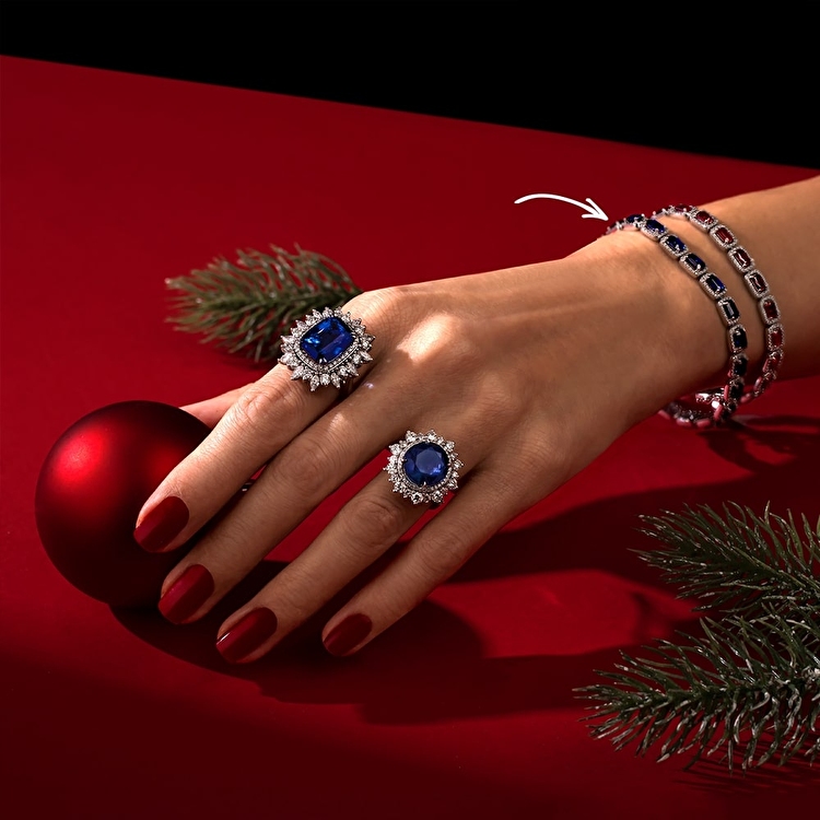 13,52 Karat Pırlanta Safir Bileklik