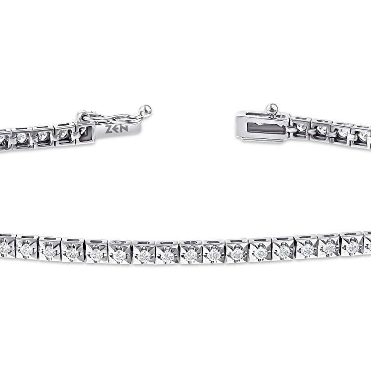 1,00 Karat Pırlanta Su Yolu Bileklik