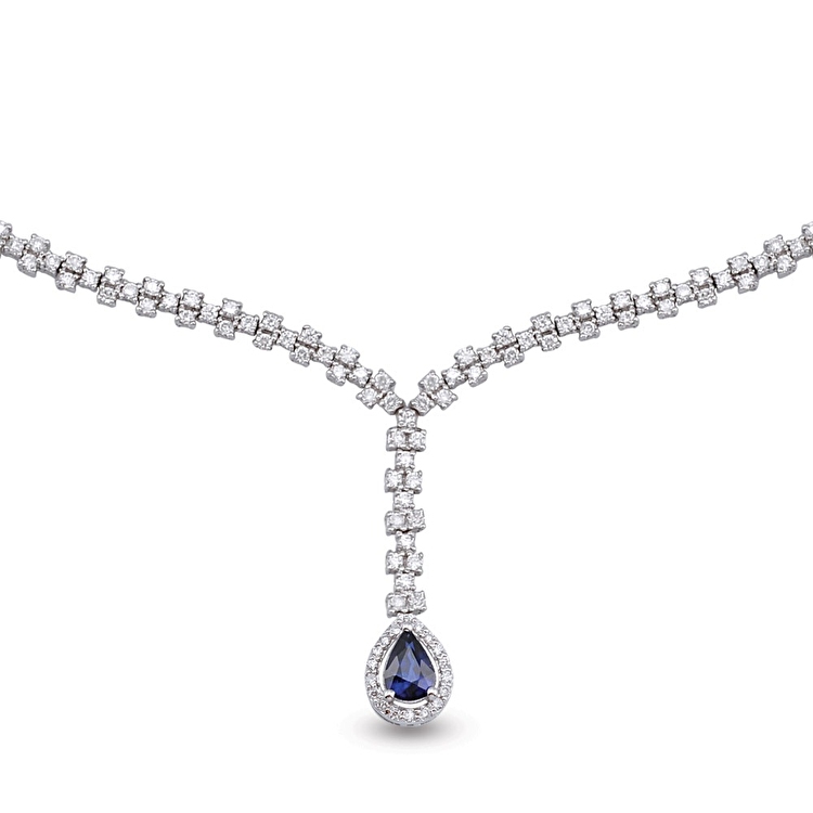 1,87 Karat Pırlanta Safir Gerdanlık