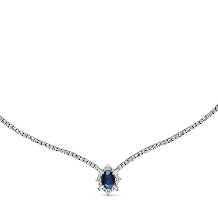 3,53 Karat Pırlanta Safir Gerdanlık