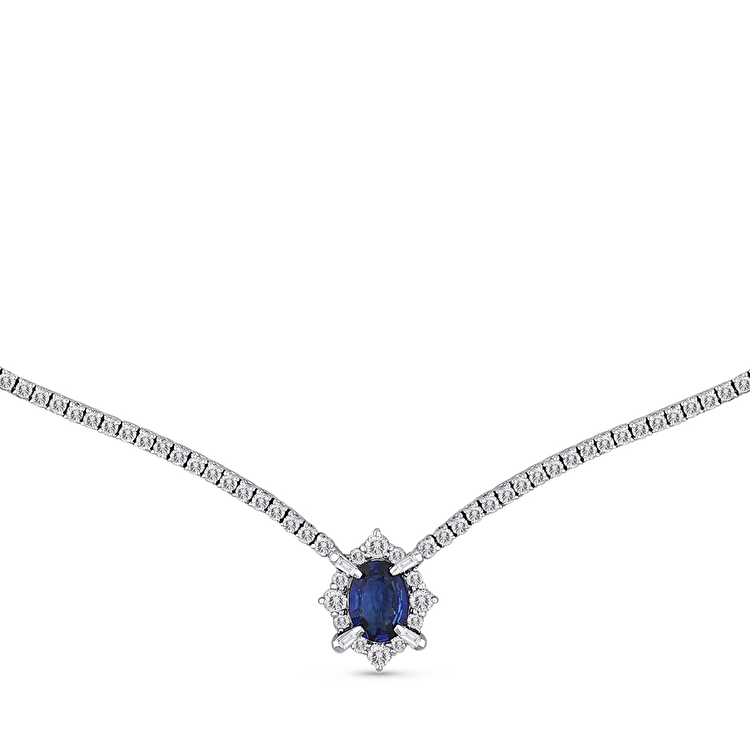 5,74 Karat Pırlanta Safir Gerdanlık