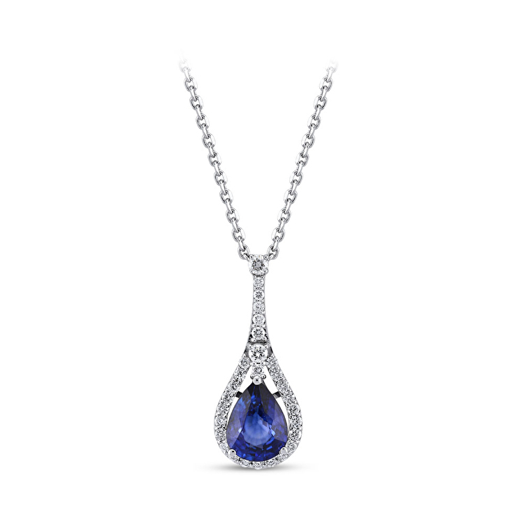 2,06 Karat Pırlanta Safir Kolye