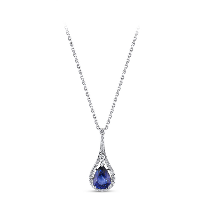 2,06 Karat Pırlanta Safir Kolye