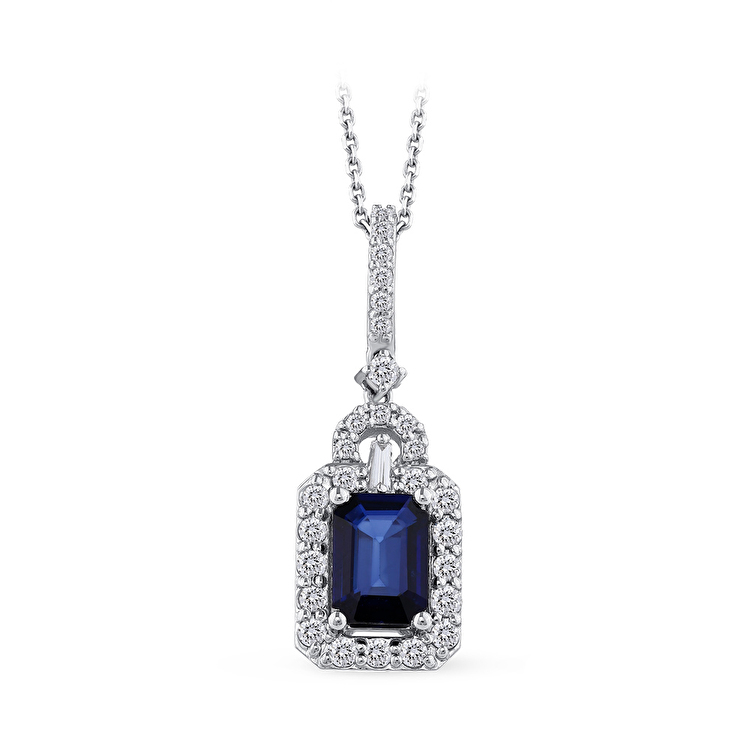 1,32 Karat Pırlanta Safir Kolye