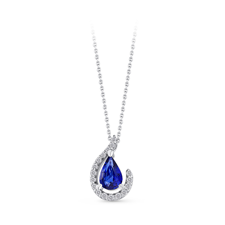 0,38 Karat Pırlanta Safir Kolye