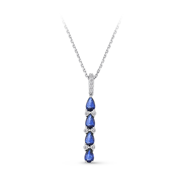 0,82 Karat Pırlanta Safir Kolye