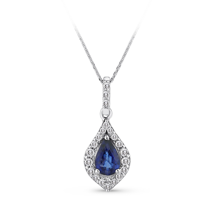 0,53 Karat Pırlanta Safir Kolye