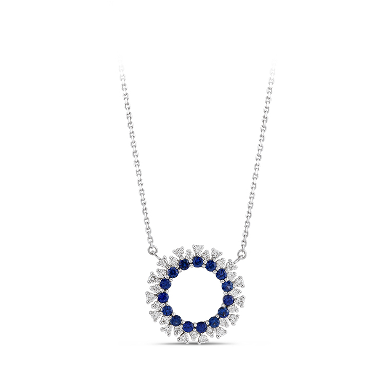0,98 Karat Pırlanta Safir Kolye