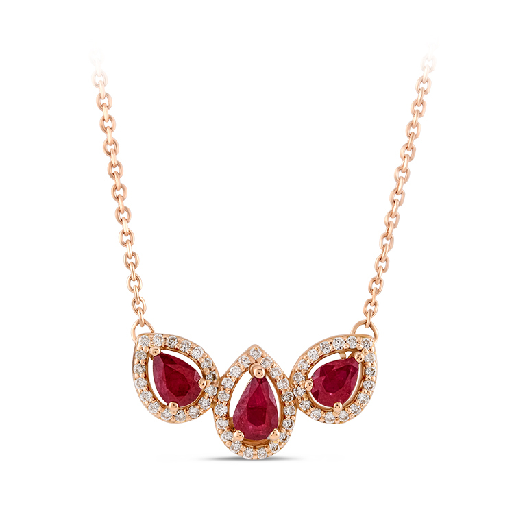 0,81 Karat Pırlanta Yakut Kolye