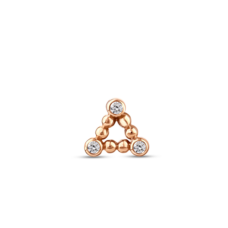 0,04 Karat Pırlanta Trios Flat Piercing