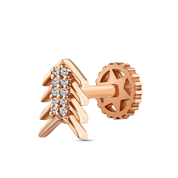 0,02 Karat Pırlanta Tree of Life Tragus Piercing