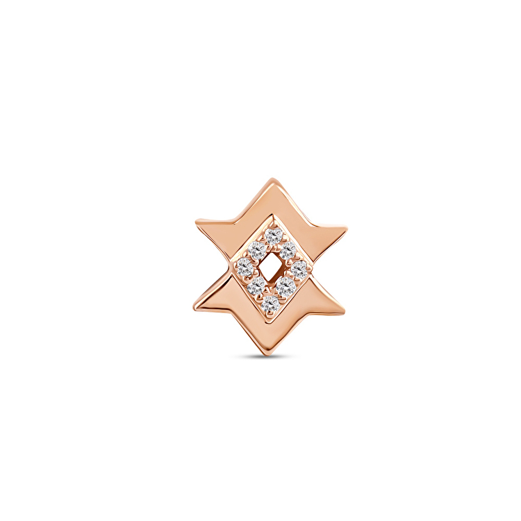 0,02 Karat Pırlanta Star Tragus Piercing