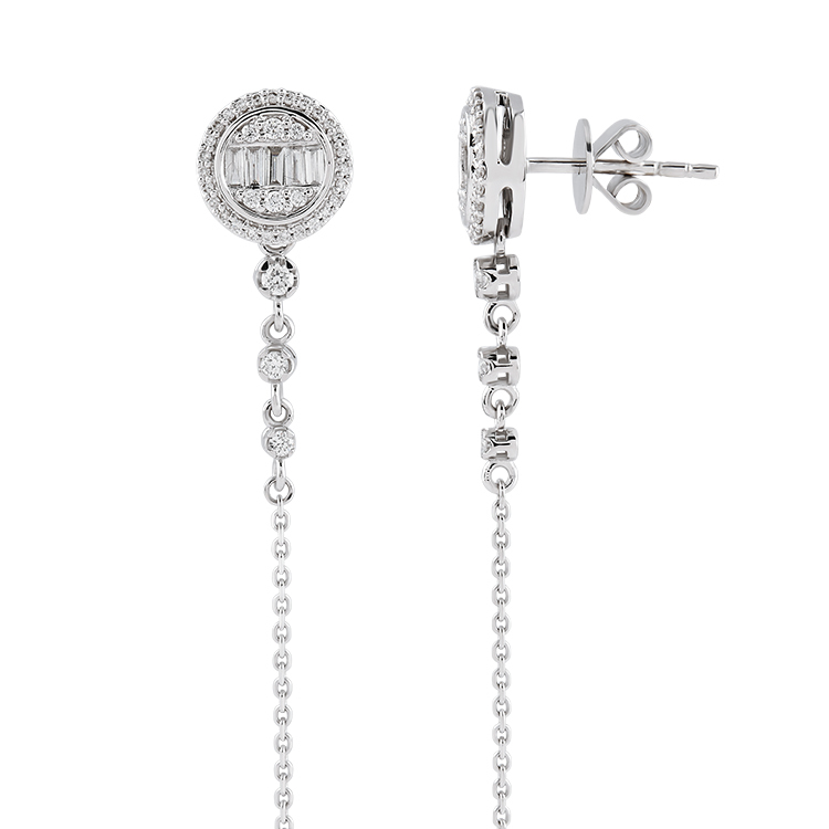 0,42 Karat Baget Pırlanta Küpe