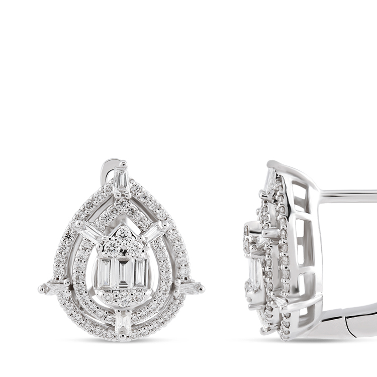 0,64 Karat Baget Pırlanta Küpe