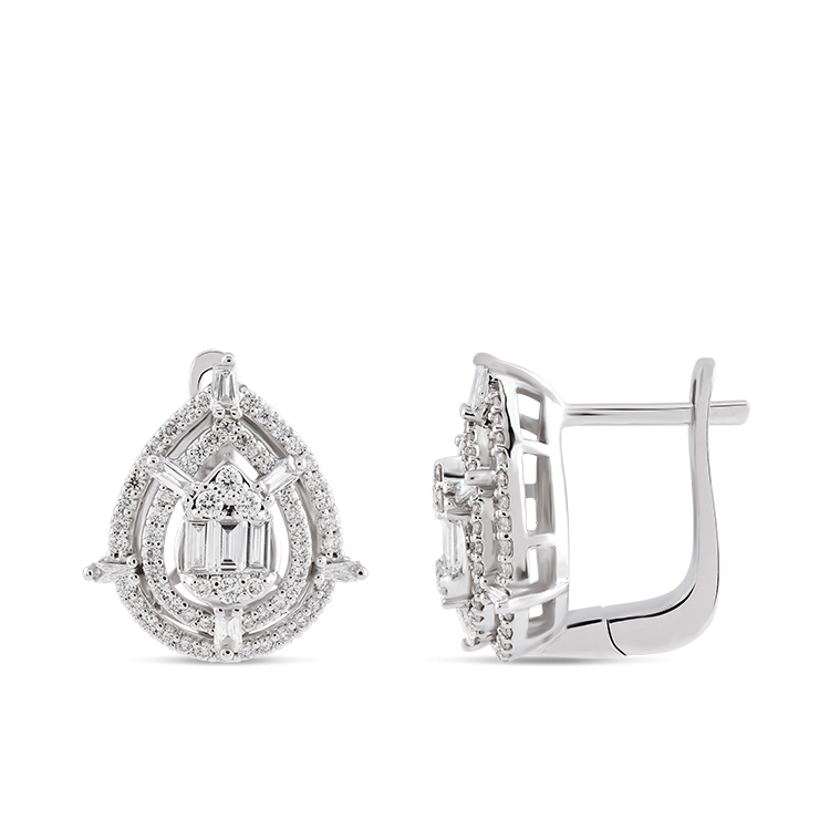 0,64 Karat Baget Pırlanta Küpe