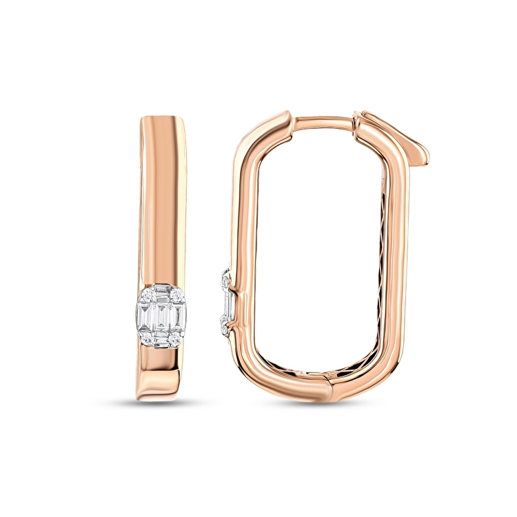 0,25 Karat Baget Pırlanta Küpe