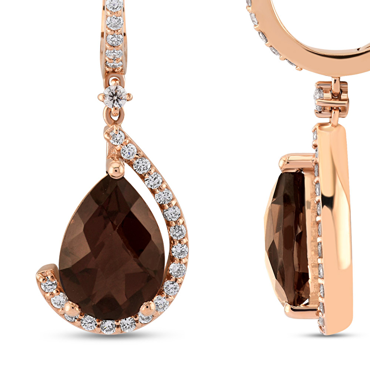 3,40 Karat Pırlantalı Renkli Taşlı Küpe