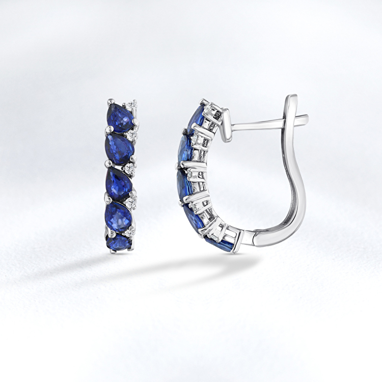 1,59 Karat Safir Pırlanta Küpe