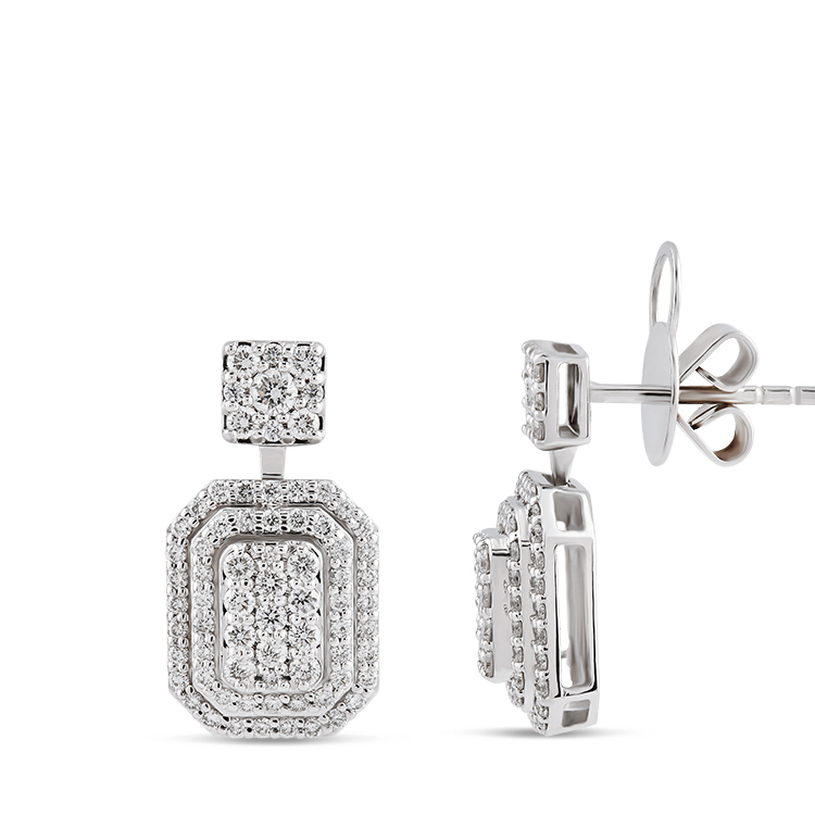 0,87 Karat Tasarım Pırlanta Küpe