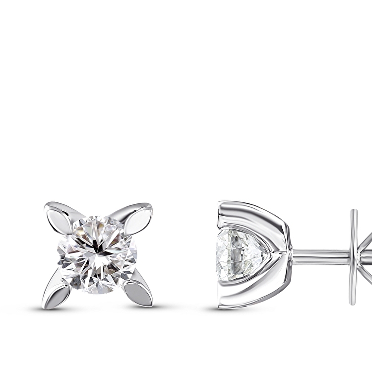 0,20 Karat Hera Tektaş Pırlanta Küpe