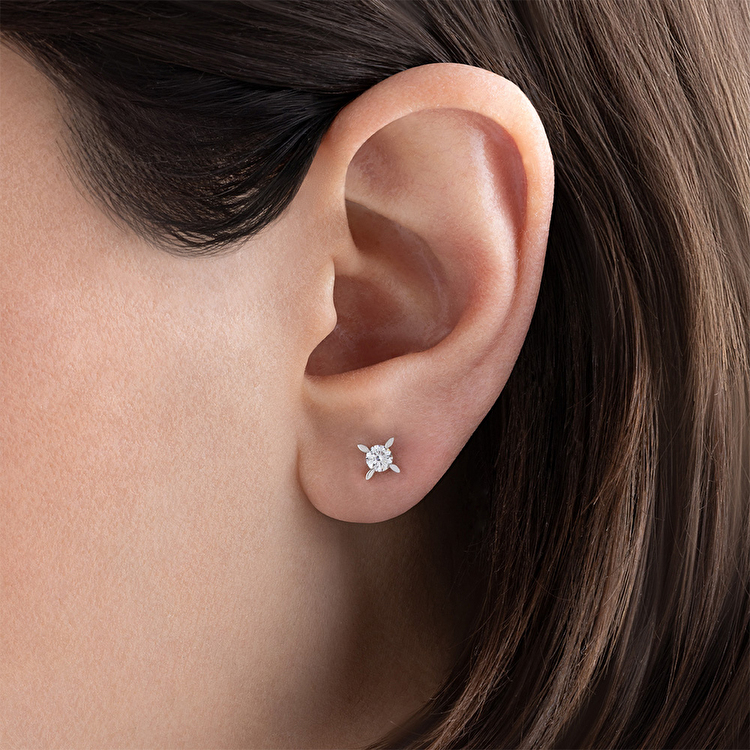 0,20 Karat Hera Tektaş Pırlanta Küpe