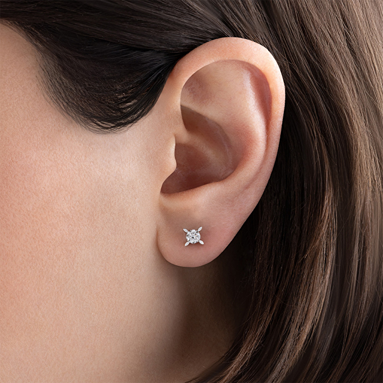 0,30 Karat Hera Tektaş Pırlanta Küpe