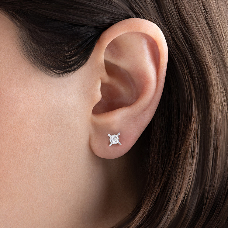 0,50 Karat Hera Tektaş Pırlanta Küpe