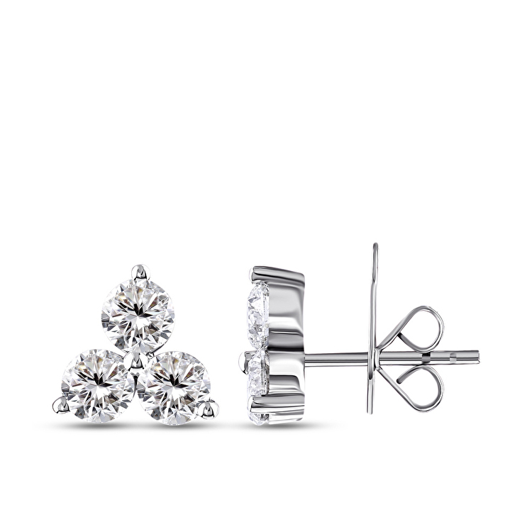 2,00 Karat Tria Pırlanta Küpe