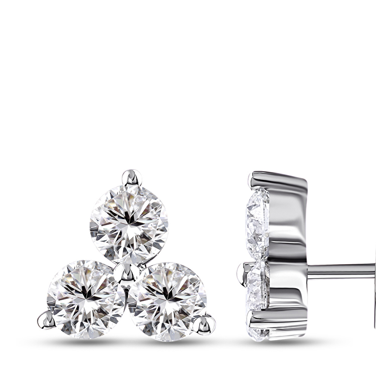 2,00 Karat Tria Pırlanta Küpe