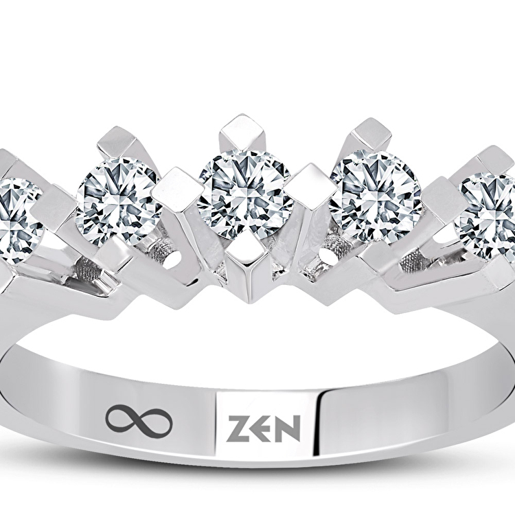 0,75 Karat Pırlanta Beştaş Yüzük