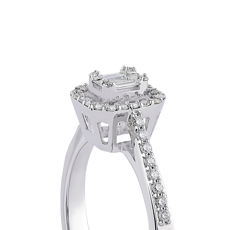 0,32 Karat Baget Pırlanta Yüzük