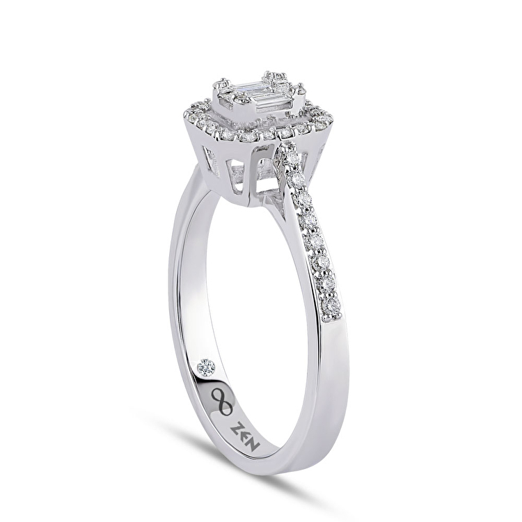 0,32 Karat Baget Pırlanta Yüzük