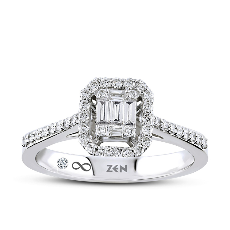 0,32 Karat Baget Pırlanta Yüzük