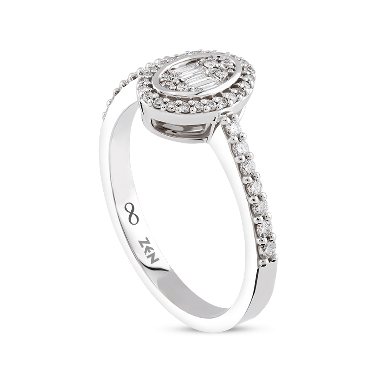 0,27 Karat Baget Pırlanta Yüzük