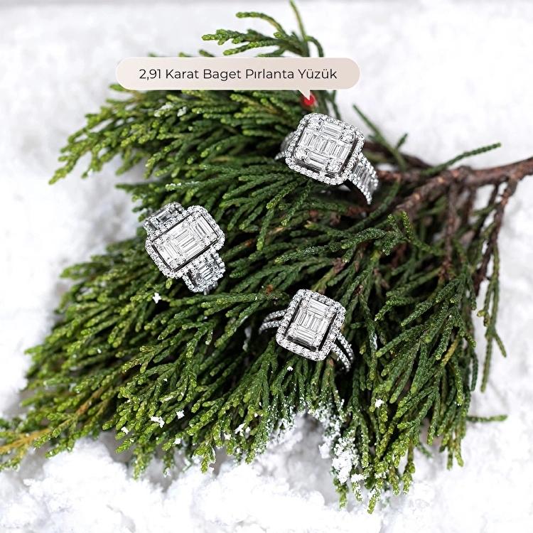 2,91 Karat Baget Pırlanta Yüzük
