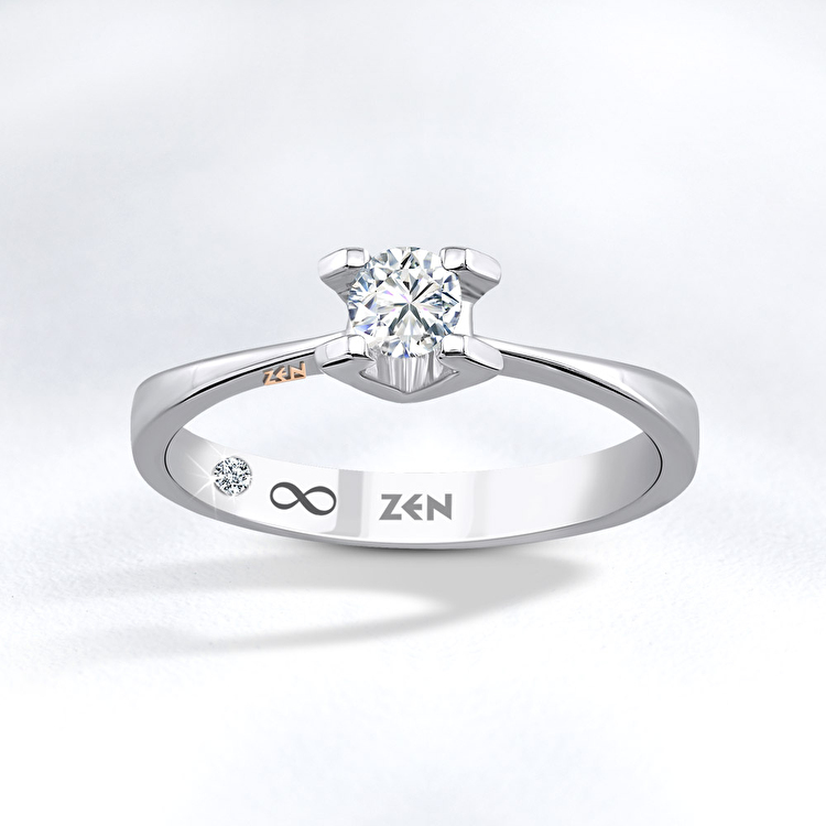 0,15 Karat Kuğu Forevermark Tektaş Pırlanta Yüzük
