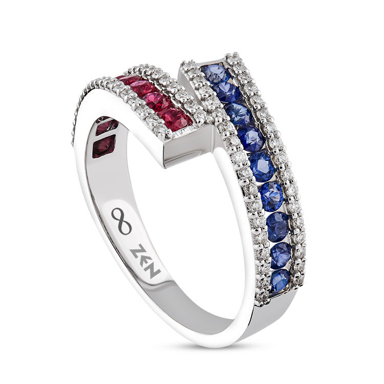 1,07 Karat Renkli Taşlı Pırlanta Yüzük