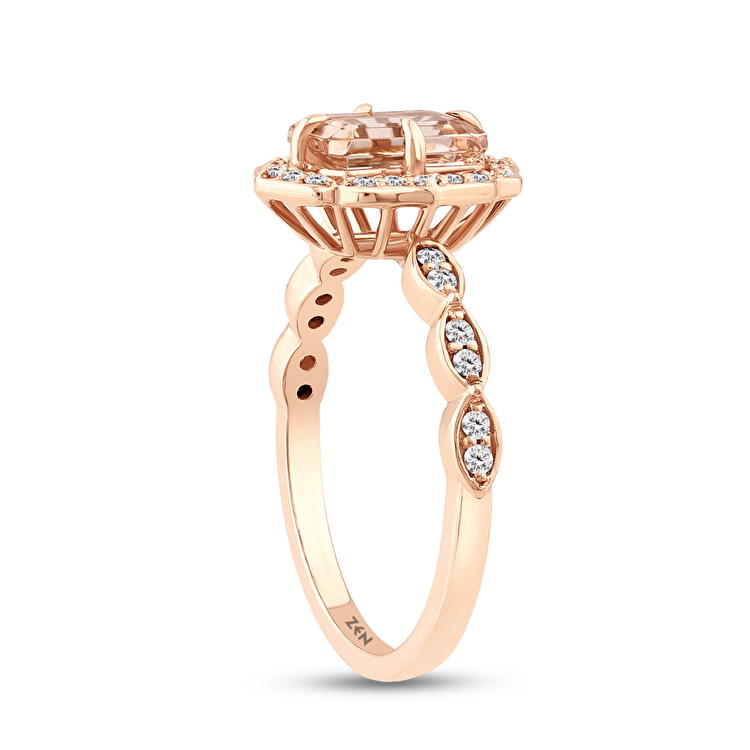 1,36 Karat Vintage Pırlanta Morganit Yüzük