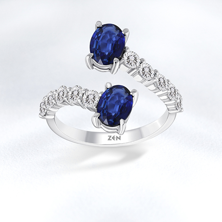 2,31 Karat Safir Pırlanta Yüzük
