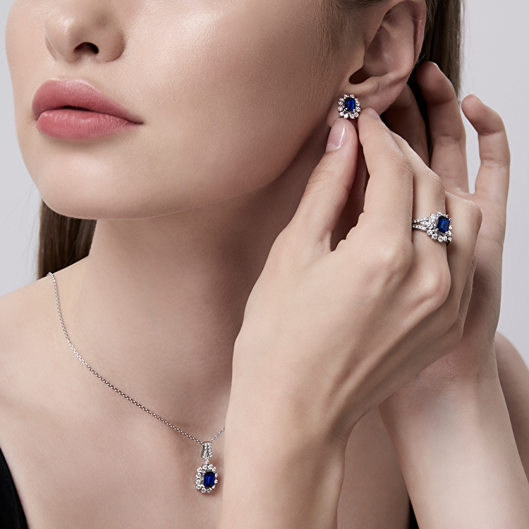 1,81 Karat Pırlanta Safir Yüzük