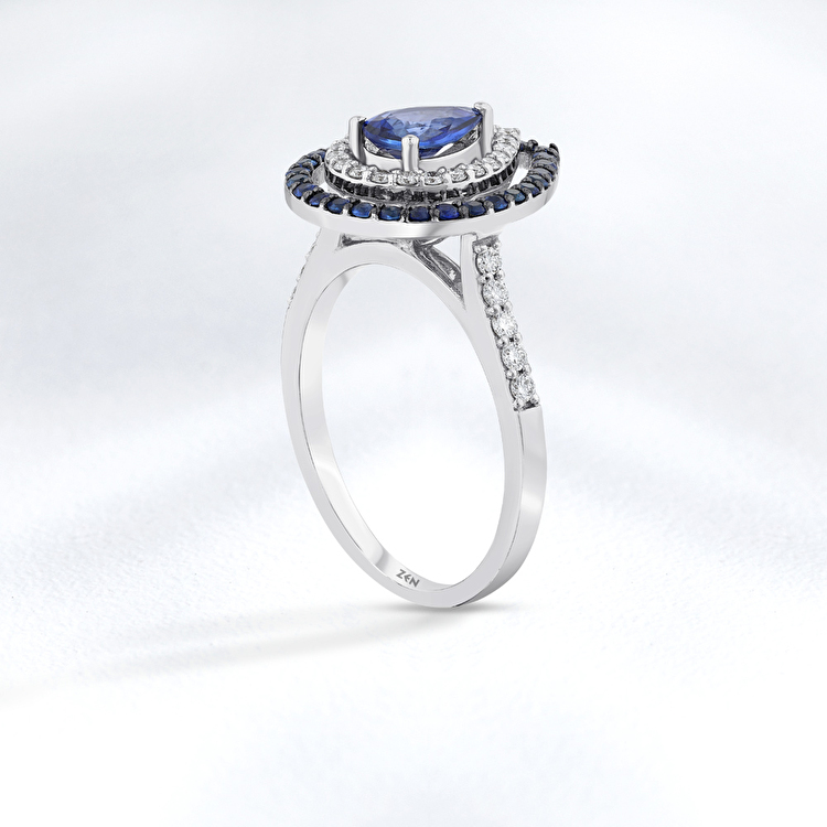 1,23 Karat Safir Pırlanta Yüzük