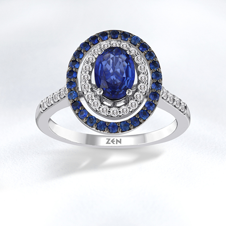 1,32 Karat Safir Pırlanta Yüzük